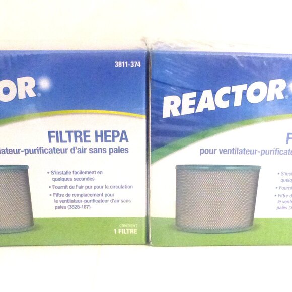 Lot of 2 Reactor HEPA FILTER For Bladeless Purifier Fan #3811-374 Room Purifier - Picture 2 of 3